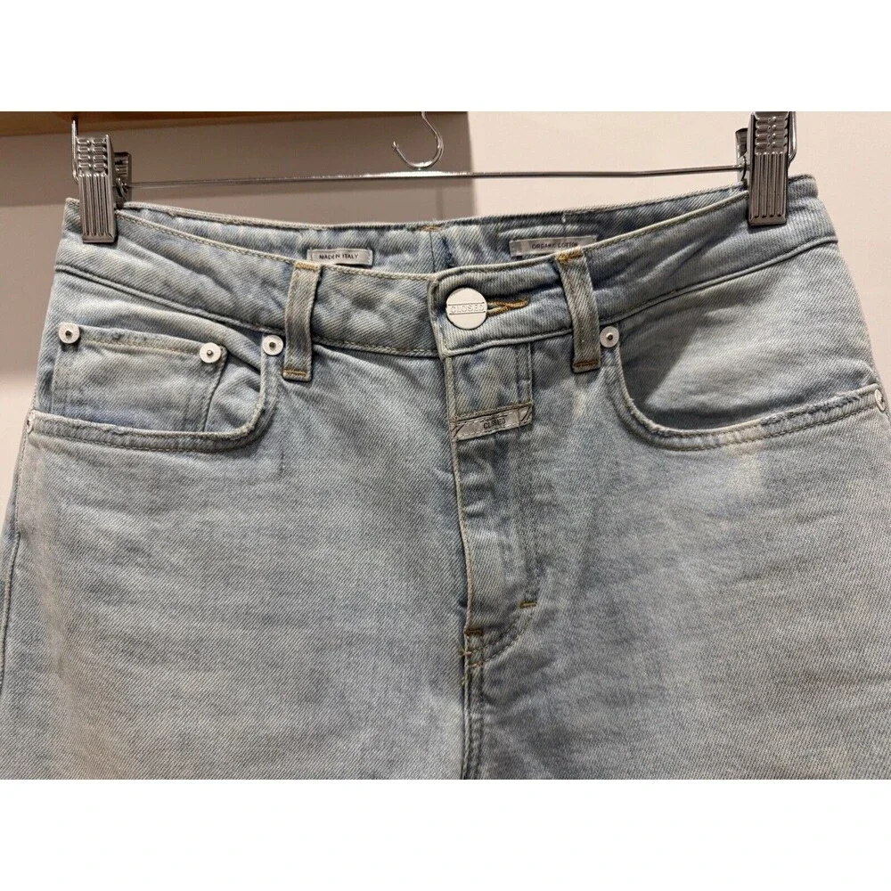 Closed Renton Womens Jeans Italy Light Blue Distressed Size 28 High Rise Cotton - Picture 10 of 10